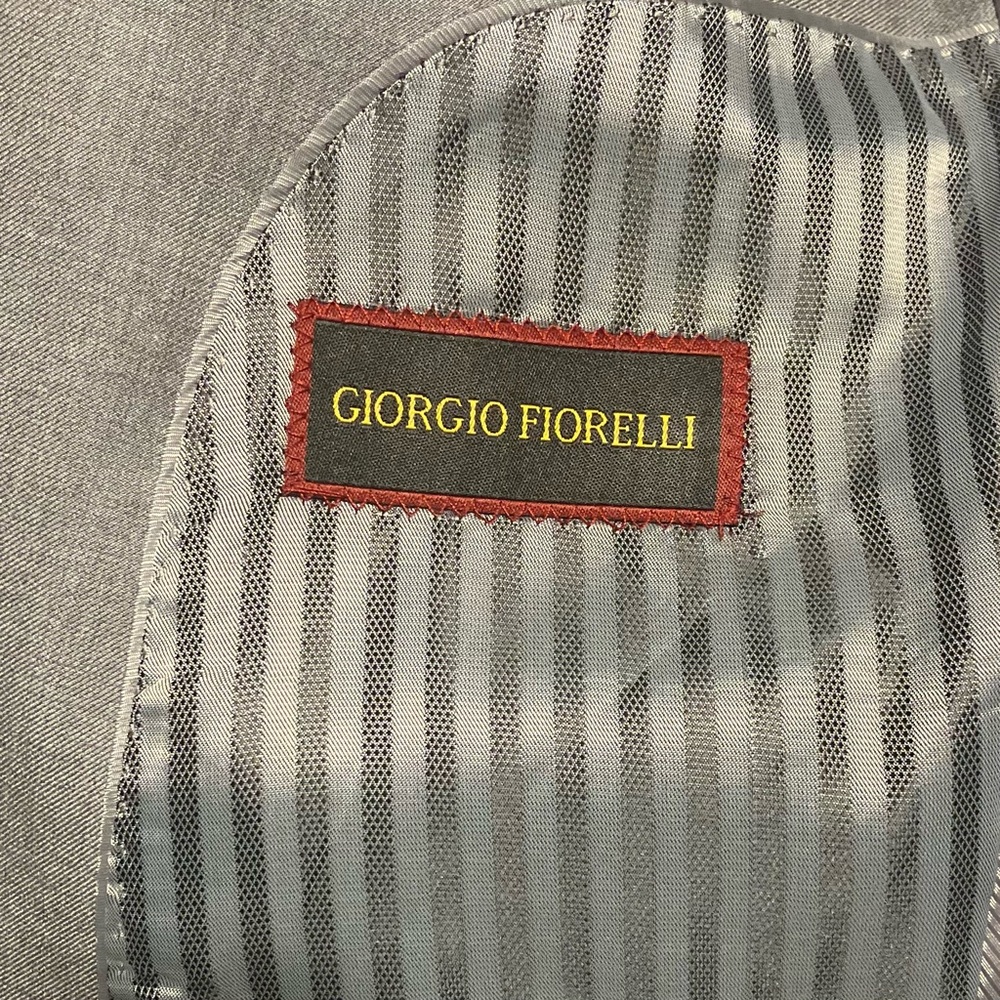 Mens Giorgio Fiorelli Solid Gray Suit Jacket - Picture 7 of 8
